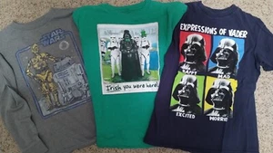 Star Wars children Shirts LOT of 3- Med long sleeve + two L 14/16 short sleeves - Picture 1 of 7