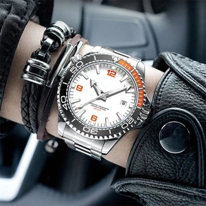 Orologio Uomo Acciaio Inox Quarzo Luminoso Orologi Classici Impermeabile - Foto 1 di 9