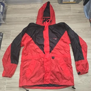 Stearns Dry Wear Windbreaker Jacket Hooded Mens Medium Red Black - Picture 1 of 8