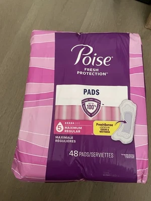 Almohadillas de protección Poise Fresh 5 gotas almohadillas para incontinencia máxima regular 48 quilates Foto 1 de 4