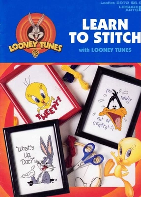 Cross Stitch Leisure Arts Learn to Stitch with Looney Tunes Booklet 2972 - Image 1 of 2