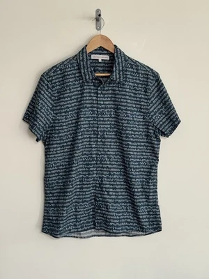 Camisa Orlebar Marrón Manga Corta 100% Algodón Ligera Azul XL Foto 1 de 4