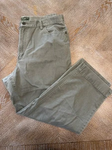 Eddie Bauer grün Cropped Hose Größe 18 Taille 36 "Innennaht 26" hoher Bund Baumwolle - Bild 1 von 7
