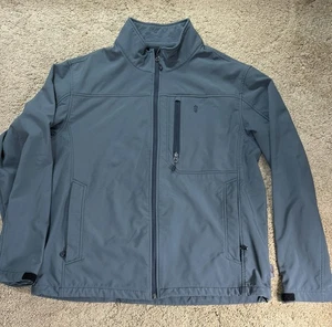 Chaqueta Free Country Hombre Grande Gris Cremallera Completa Resistente al Agua Bolsillos con Cremallera - Imagen 1 de 8