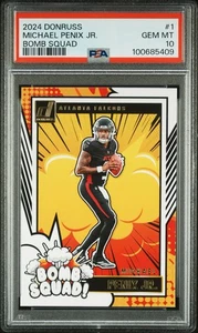 2024 Donruss Michael Penix Jr. Rookie Bomb Squad Insert PSA 10 - Picture 1 of 2