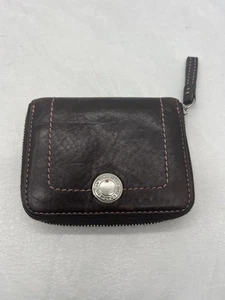 Vintage 90s Coach Brown Leather Zip All Around Wallet Rare - Picture 1 of 7