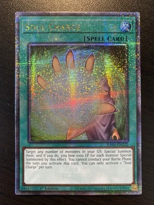 Soul Charge RA04-EN222 - 1st Edition - Quarter Century Secret Rare - VLP - Image 1 of 3