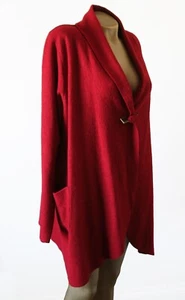 Kasbah Jessie Cardigan Jacket Red Wool Blend Knit Draped UK 16/18 Plus - Picture 1 of 7