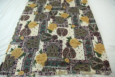 Tela Rosa Floral 2Y x 60" Vintage Años 80 90 Rayón Paisley Maximalista Adornado Negrita Foto 1 de 4