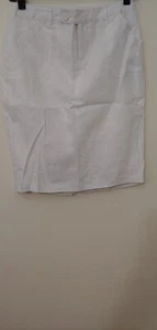 New Sunny Leigh Skirt white 100% Linen Size 2P  NWOT - Picture 1 of 11