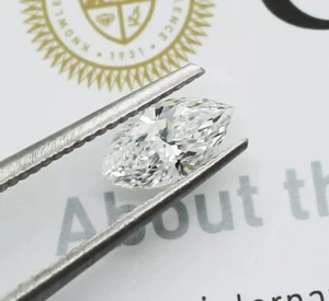 GIA Certified Natural 0.42ct F/I1 Marquise Brilliant Cut Loose Diamond - Picture 1 of 5