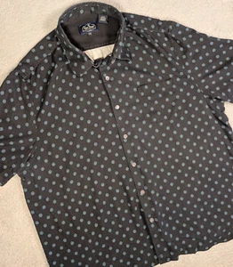 Nat Nast Shirt Mens XL Black Silk Cotton Blend Button Up Short Sleeve Aztec Geo - Picture 1 of 10