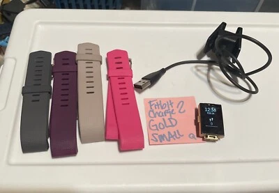 Fitbit Charge 2 Rastreador de Actividad Pasos Distancia Corazón Sueño Calorías PEQUEÑO DORADO Foto 1 de 4