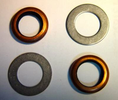 Norton Triumph BSA OIF 1/4" BPT, FUEL PETCOCK sellado de cobre y arandelas de acero inoxidable Foto 1 de 4