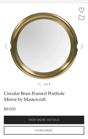 Mastercraft Circular Brass-Framed  Mirror Cover