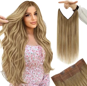 Extensiones de cabello de alambre extensiones de balayage cabello humano real marrón medio 70 g 12 pulgadas - Imagen 1 de 9