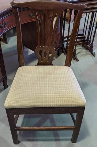 Vintage Mahogany Shield Back Chair Cover