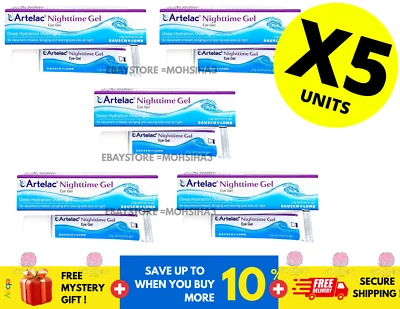 5 X ARTELAC Nightime Gel Eye Lube Prevents Dryness Moisturizing Protective 10g - Image 1 of 4