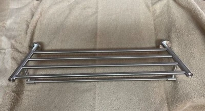 Стойка для полотенец для ванной с планкой полотенца 23 дюйма настенное крепление полка атласный никель новая в коробке - Изображение 1 из 4