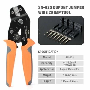 IWISS SN-025 F Crimp Dupont Terminal Crimp Tool AWG28-18 0.1-1mm² for MINI-PV - Picture 1 of 7