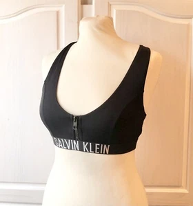 Calvin Klein weiß Sport-BH Crop Top Bustier Bralette Schwarz Grau Bralette S - Bild 1 von 6
