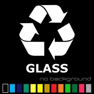 Recycle Glass Sticker Vinyl Decal - Trash Bin Symbol Can Reuse Renew Home Window - Picture 1 of 16