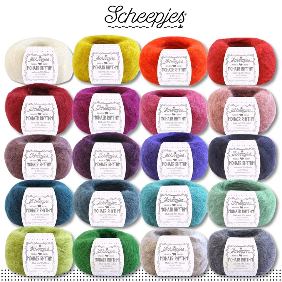 Scheepjes 25 g Mohair Rhythm Ganzjahresgarn Wolle Stricken flauschig 20 Farben - Bild 1 von 1