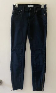 Madewell Skinny Skinny Zip Jeans Rebel Wash Mid Rise Stretch Women’s 24 - Picture 1 of 12