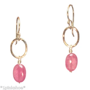 Sicily 229 ~Pink Tourmaline Earrings, Metal Choice - Bild 1 von 2