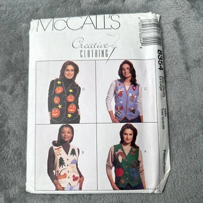 McCalls 8354 Sewing Pattern Appliqué Vest Sz XL 20-22 Teacher Holiday 90s Fall - Image 1 of 4