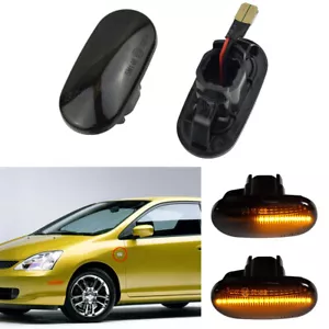 Dynamic Sequential LED Side Marker Light For Honda CRX 88-01 Fit 07-10 Civic - Bild 1 von 12