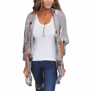 Claudia G Collection Grey Floral Kimono Size Large- Very CHIC-CLEARANCE!!! - Picture 1 of 1