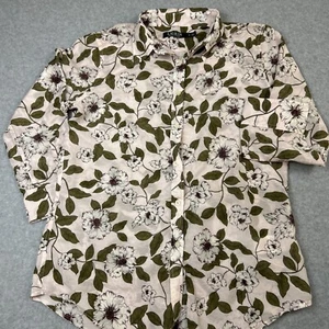 Lauren Ralph Lauren Medium Floral Print Button Down Vacation Office Siren Work - Picture 1 of 11