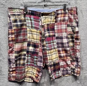 J Crew Shorts Men's 34  Madras Patchwork Quilted Plaid 100% Cotton - Picture 1 of 9