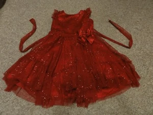 GIRLS JONA MICHELLE RED SPARKLY FANCY HOLIDAY CHRISTMAS VALENTINE DRESS SIZE 6 - Picture 1 of 10