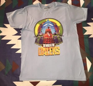 Dr. Who And The Daleks Mens Shirt Top Size Large Blue Graphic T Shirt Used - Picture 1 of 9