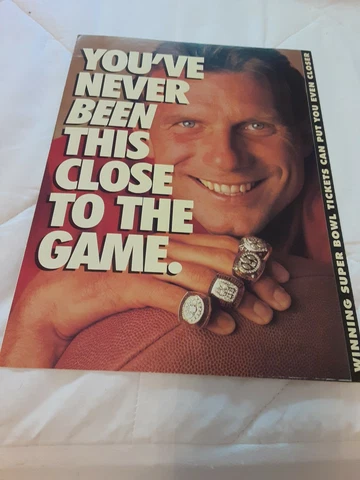 1991 Proline 6 page flyer with Montana & His 4 Super Bowl Rings, Mint Cover