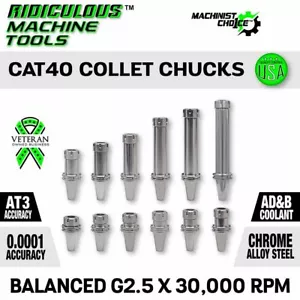 "Mandril de cuello CAT40 ER32 de alta calidad x 3,13" G2,5 a 30.000 RPM (0.0001 T.I.R.) - Imagen 1 de 8