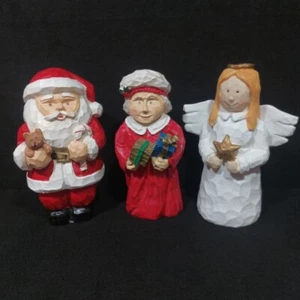 Statue Vintage Natale Babbo Natale Mrs Claus Holiday Bazaar Collezione Look Intagliato - Foto 1 di 16