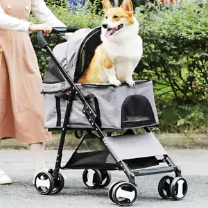 Large Pet Dog Stroller Puppy Cat Pushchair Pram Carrier for Difficulty Old Pets - Picture 1 of 11