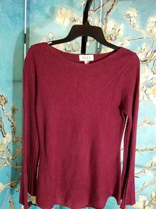 Maglione donna ELLE collo barca a costine nuovo con etichette, taglia XSmall, vendita al dettaglio $50,00 - Foto 1 di 2