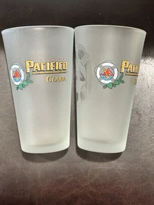 2 Pacifico Clara Cerveza FROSTED Pint Beer Glasses Mexican Anchor Nautical Logo# - Picture 1 of 6