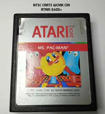 MS PAC-MAN /MS PACMAN ATARI 2600/7800/2600+ CX2675 Cart only / working NTSC #2 - Image 1 of 4