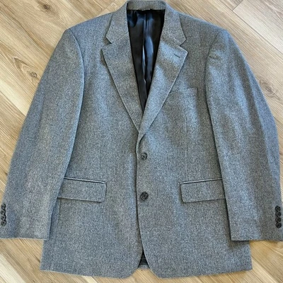 Abrigo Deportivo Bill Blass 100% CAMELLO Gris 42R SUAVE Clásico Preppy Heritage Foto 1 de 4