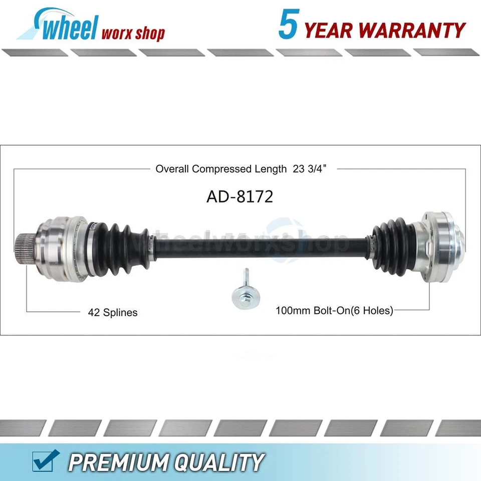 Задний левый вал оси CV для Audi A5 Quattro 2,0 л 2013 2014 2015 2016 2017 - Изображение 1 из 1