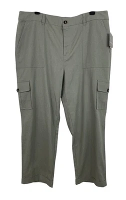 Брюки-карго Falls Creek зеленые укороченные льняная смесь женские размер 16 - Изображение 1 из 4