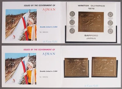 AJMAN 1970 OLIMPIADAS, XF MNH/** Perfecto+Juego Impecable+Hoja; Folletos ORO 23 quilates puro Foto 1 de 4