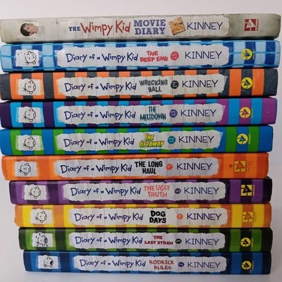 Lot of 10 Diary of a Wimpy Kid Books Hardcover Set Kinney 2-5, 9, 12-15, Diary - Image 1 of 4