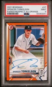 2021 Bowman Spencer Torkelson Orange Paper Prospect  #/25 Auto ST PSA 9 POP 2 🔥 - Picture 1 of 2