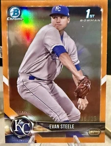 2018 Bowman Chrome Prospects Orange Refractor /25 Evan Steele #BCP245 - Picture 1 of 2